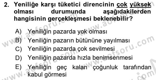 Tüketim Bilinci ve Bilinçli Tüketici Dersi 2018 - 2019 Yılı 3 Ders Sınav Soruları 2. Soru