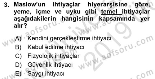 Tüketim Bilinci ve Bilinçli Tüketici Dersi 2018 - 2019 Yılı 3 Ders Sınav Soruları 3. Soru