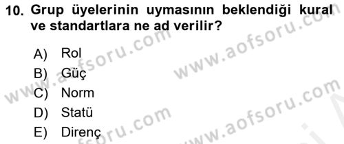 Tüketim Bilinci ve Bilinçli Tüketici Dersi 2018 - 2019 Yılı (Vize) Ara Sınav Soruları 10. Soru