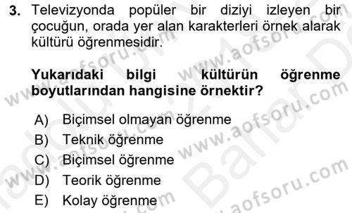 Tüketim Bilinci ve Bilinçli Tüketici Dersi 2018 - 2019 Yılı (Vize) Ara Sınav Soruları 3. Soru