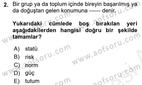 Tüketim Bilinci ve Bilinçli Tüketici Dersi 2018 - 2019 Yılı (Final) Dönem Sonu Sınav Soruları 2. Soru