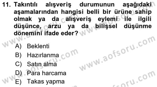 Tüketim Bilinci ve Bilinçli Tüketici Dersi 2018 - 2019 Yılı Yaz Okulu Sınav Soruları 11. Soru