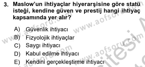 Tüketim Bilinci ve Bilinçli Tüketici Dersi 2018 - 2019 Yılı Yaz Okulu Sınav Soruları 3. Soru