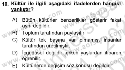 Tüketim Bilinci ve Bilinçli Tüketici Dersi 2021 - 2022 Yılı (Vize) Ara Sınav Soruları 10. Soru