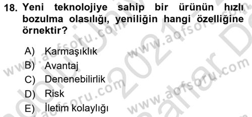 Tüketim Bilinci ve Bilinçli Tüketici Dersi 2021 - 2022 Yılı (Vize) Ara Sınav Soruları 18. Soru