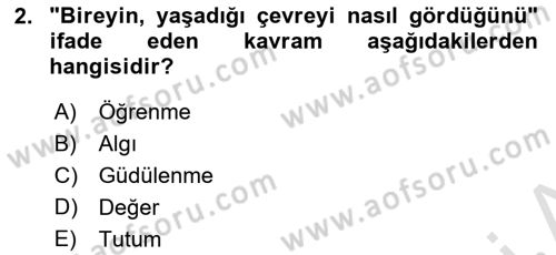 Tüketim Bilinci ve Bilinçli Tüketici Dersi 2021 - 2022 Yılı (Vize) Ara Sınav Soruları 2. Soru