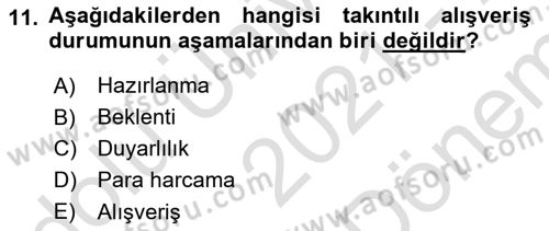 Tüketim Bilinci ve Bilinçli Tüketici Dersi 2021 - 2022 Yılı (Final) Dönem Sonu Sınav Soruları 11. Soru