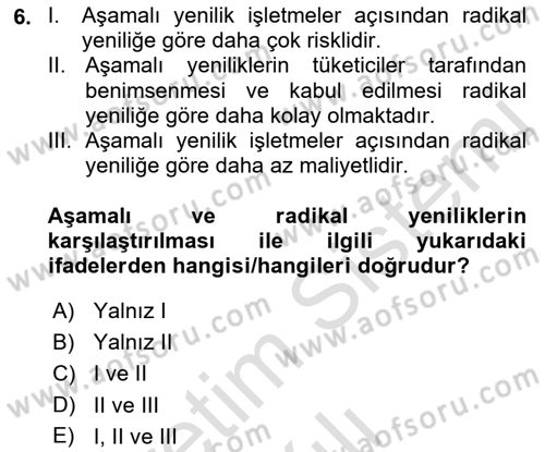Tüketim Bilinci ve Bilinçli Tüketici Dersi 2021 - 2022 Yılı Yaz Okulu Sınav Soruları 6. Soru