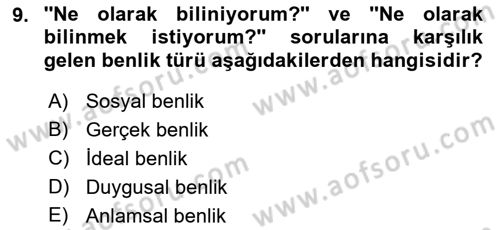 Tüketim Bilinci ve Bilinçli Tüketici Dersi 2021 - 2022 Yılı Yaz Okulu Sınav Soruları 9. Soru