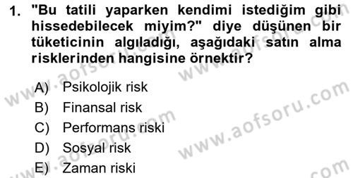 Tüketim Bilinci ve Bilinçli Tüketici Dersi 2022 - 2023 Yılı Yaz Okulu Sınav Soruları 1. Soru