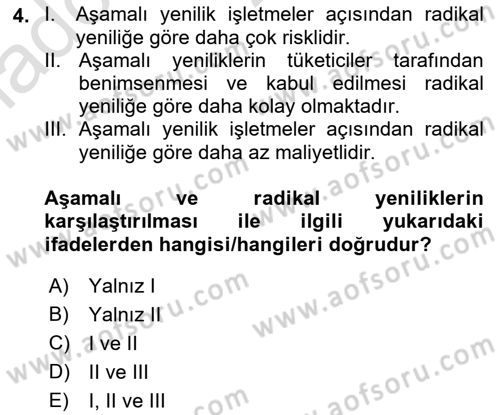 Tüketim Bilinci ve Bilinçli Tüketici Dersi 2022 - 2023 Yılı Yaz Okulu Sınav Soruları 4. Soru