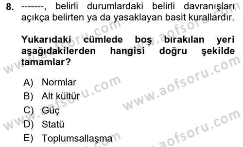 Tüketim Bilinci ve Bilinçli Tüketici Dersi 2023 - 2024 Yılı (Vize) Ara Sınav Soruları 8. Soru