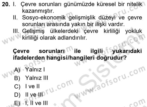 Tüketim Bilinci ve Bilinçli Tüketici Dersi 2023 - 2024 Yılı (Final) Dönem Sonu Sınav Soruları 20. Soru