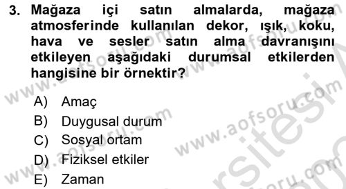 Tüketim Bilinci ve Bilinçli Tüketici Dersi 2023 - 2024 Yılı (Final) Dönem Sonu Sınavı 3. Soru