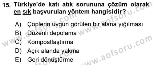 Tüketim Bilinci ve Bilinçli Tüketici Dersi 2023 - 2024 Yılı Yaz Okulu Sınav Soruları 15. Soru