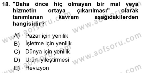 Tüketim Bilinci ve Bilinçli Tüketici Dersi 2024 - 2025 Yılı (Vize) Ara Sınav Soruları 18. Soru