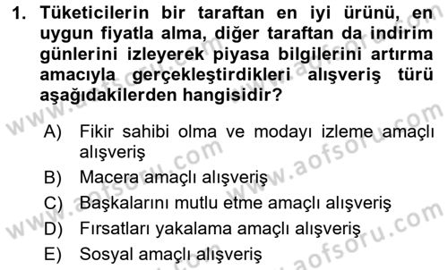 Tüketim Bilinci ve Bilinçli Tüketici Dersi 2024 - 2025 Yılı (Final) Dönem Sonu Sınav Soruları 1. Soru