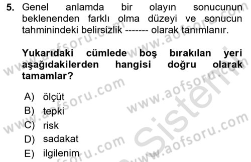Tüketim Bilinci ve Bilinçli Tüketici Dersi 2024 - 2025 Yılı (Final) Dönem Sonu Sınav Soruları 5. Soru