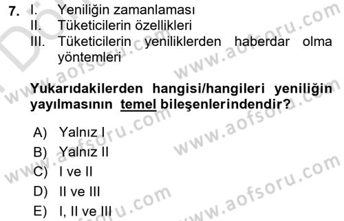 Tüketim Bilinci ve Bilinçli Tüketici Dersi 2024 - 2025 Yılı (Final) Dönem Sonu Sınav Soruları 7. Soru