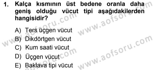 Giysi Seçimi Dersi 2012 - 2013 Yılı (Vize) Ara Sınavı 1. Soru