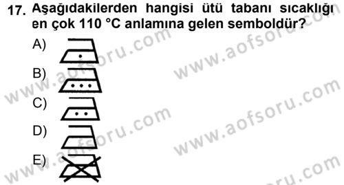 Giysi Seçimi Dersi 2012 - 2013 Yılı (Final) Dönem Sonu Sınav Soruları 17. Soru