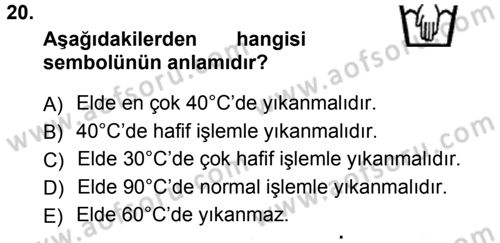 Giysi Seçimi Dersi 2012 - 2013 Yılı (Final) Dönem Sonu Sınav Soruları 20. Soru