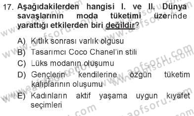 Giysi Seçimi Dersi 2012 - 2013 Yılı Tek Ders Sınav Soruları 17. Soru
