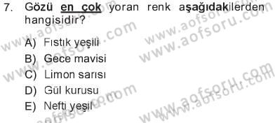 Giysi Seçimi Dersi 2012 - 2013 Yılı Tek Ders Sınavı 7. Soru