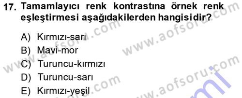 Giysi Seçimi Dersi 2013 - 2014 Yılı (Vize) Ara Sınav Soruları 17. Soru