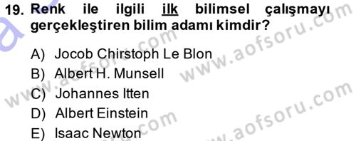 Giysi Seçimi Dersi 2013 - 2014 Yılı (Vize) Ara Sınav Soruları 19. Soru