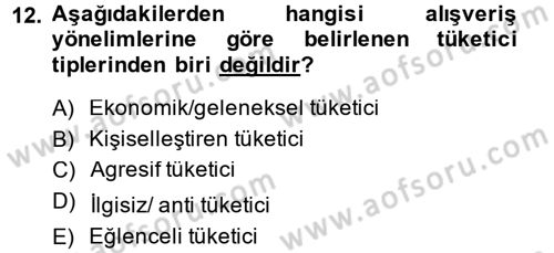 Giysi Seçimi Dersi 2013 - 2014 Yılı (Final) Dönem Sonu Sınav Soruları 12. Soru