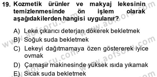 Giysi Seçimi Dersi 2013 - 2014 Yılı (Final) Dönem Sonu Sınav Soruları 19. Soru