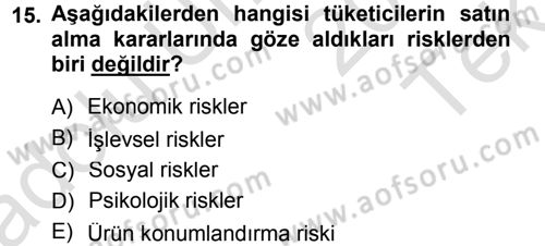 Giysi Seçimi Dersi 2013 - 2014 Yılı Tek Ders Sınav Soruları 15. Soru