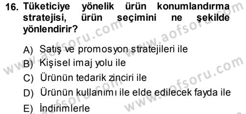 Giysi Seçimi Dersi 2013 - 2014 Yılı Tek Ders Sınav Soruları 16. Soru