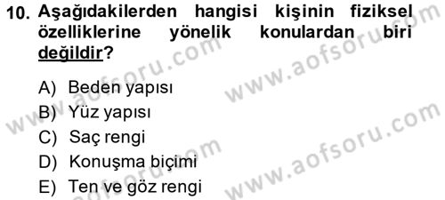 Giysi Seçimi Dersi 2014 - 2015 Yılı (Vize) Ara Sınav Soruları 10. Soru