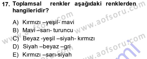 Giysi Seçimi Dersi 2014 - 2015 Yılı (Vize) Ara Sınav Soruları 17. Soru