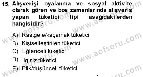 Giysi Seçimi Dersi 2014 - 2015 Yılı (Final) Dönem Sonu Sınav Soruları 15. Soru