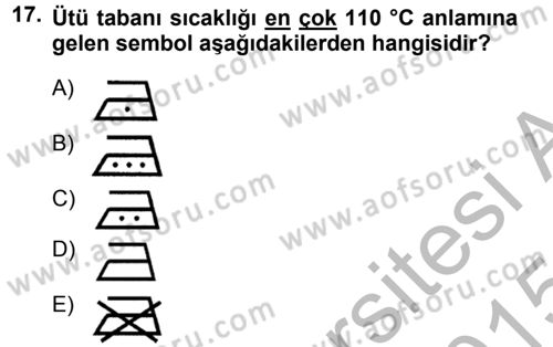 Giysi Seçimi Dersi 2014 - 2015 Yılı (Final) Dönem Sonu Sınav Soruları 17. Soru