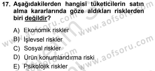 Giysi Seçimi Dersi 2014 - 2015 Yılı Tek Ders Sınav Soruları 17. Soru
