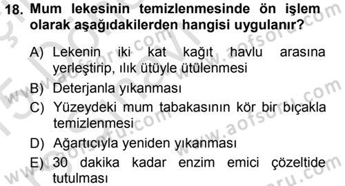 Giysi Seçimi Dersi 2014 - 2015 Yılı Tek Ders Sınav Soruları 18. Soru