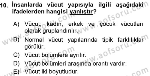 Giysi Seçimi Dersi 2015 - 2016 Yılı (Vize) Ara Sınav Soruları 10. Soru