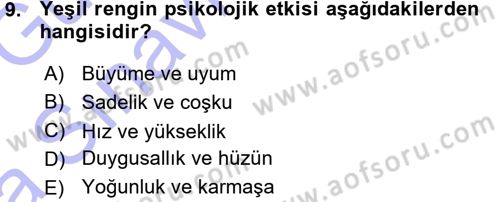 Giysi Seçimi Dersi 2015 - 2016 Yılı (Vize) Ara Sınav Soruları 9. Soru