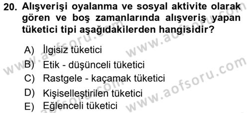 Giysi Seçimi Dersi 2015 - 2016 Yılı (Final) Dönem Sonu Sınav Soruları 20. Soru
