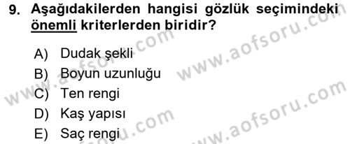Giysi Seçimi Dersi 2015 - 2016 Yılı (Final) Dönem Sonu Sınav Soruları 9. Soru