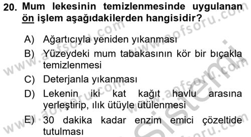 Giysi Seçimi Dersi 2016 - 2017 Yılı 3 Ders Sınav Soruları 20. Soru