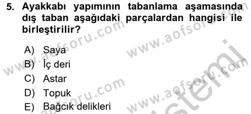 Giysi Seçimi Dersi 2016 - 2017 Yılı 3 Ders Sınav Soruları 5. Soru