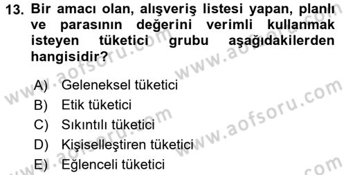 Giysi Seçimi Dersi 2016 - 2017 Yılı (Final) Dönem Sonu Sınav Soruları 13. Soru