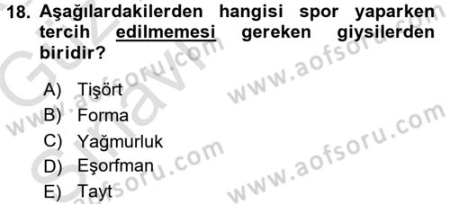 Giysi Seçimi Dersi 2017 - 2018 Yılı (Vize) Ara Sınav Soruları 18. Soru