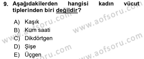 Giysi Seçimi Dersi 2017 - 2018 Yılı (Vize) Ara Sınav Soruları 9. Soru