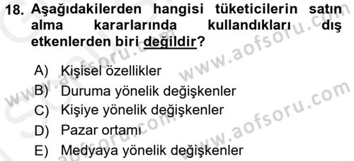 Giysi Seçimi Dersi 2017 - 2018 Yılı (Final) Dönem Sonu Sınav Soruları 18. Soru